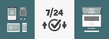 7/24 transfer hizmetleri - vektör web simgesi kontrol