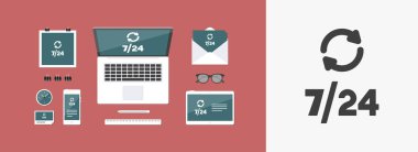 7/24 - vektör düz simgesini güncelleştirir