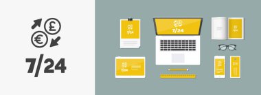 Döviz Satım 7/24 - Euro - sterling - vektör web ŞA