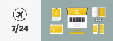 Havayolu Hizmetleri 7/24 - vektör web simgesi