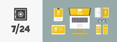 Kasa servis 7/24 - vektör web simgesi