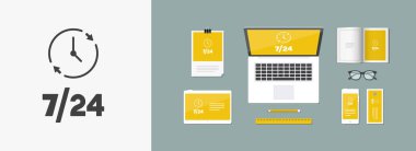 Her zaman kullanılabilir servisler - Vektör web simgesi