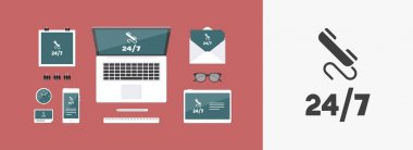 Sabit telefon desteği - vektör web simgesi