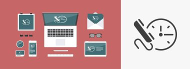 Sabit telefon desteği - vektör web simgesi