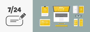 İleti - destek yardım hizmetleri 7/24 - Modern simgesi