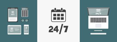 web 7/24 availabile Hizmetleri - vektör simgesi