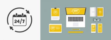 web 7/24 availabile Hizmetleri - vektör simgesi