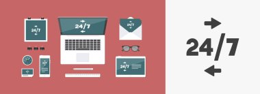 Sabit hizmetleri 24/7 - vektör web simgesi