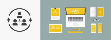 web 24/7 ağ hizmetleri - vektör simgesi