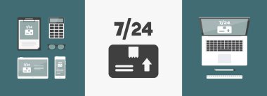 Sabit teslimat hizmeti 24/7 simgesi