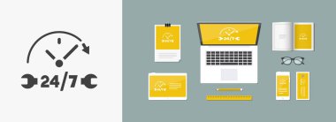 Sabit hizmetleri 24/7 - vektör web simgesi