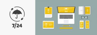 Sürekli koruma hizmetleri 24/7 - vektör web simgesi