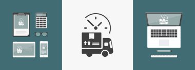 Sabit teslimat hizmeti 24/7 simgesi