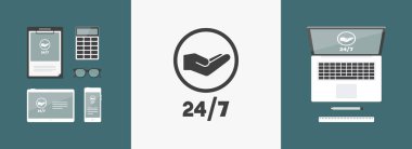 24/7 sürekli koruma hizmetleri simgesi