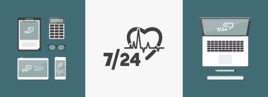 Sürekli tıbbi yardım hizmeti - vektör web simgesi