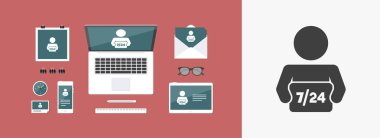 Sabit teslimat hizmeti 24/7 simgesi