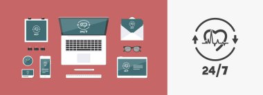 Sürekli tıbbi yardım hizmeti - vektör web simgesi