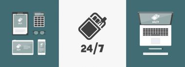 24/7 hizmet - sigara Otomatı - vektör web simgesi