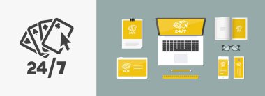 24/7 - vektör web simge oyun online poker