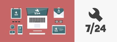 Sürekli yardım hizmetleri - vektör web simgesi