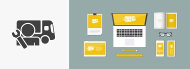 Kamyon yardım hizmetleri - vektör web simgesi