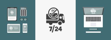 Güvenlik taşıma servis 7/24 - vektör web simgesi