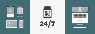 24/7 simgesi sürekli tıp hizmetleri