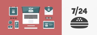 Fast-foood sabit hizmet simgesi