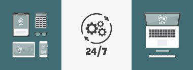 Sürekli teknik destek hizmetleri - vektör web simgesi