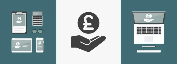 Bankdienstleistungen - Pfund-Symbol — Stockvektor