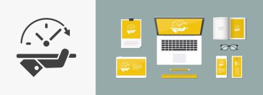 Tam zamanlı Hizmetleri - Minimal modern simgesi