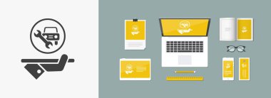 Araba tamir hizmetleri - Minimal modern simgesi