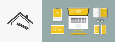 Ev tasarım - vektör web simgesi