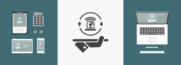 Servicios de seguridad completos - Vector icono web — Vector de stock