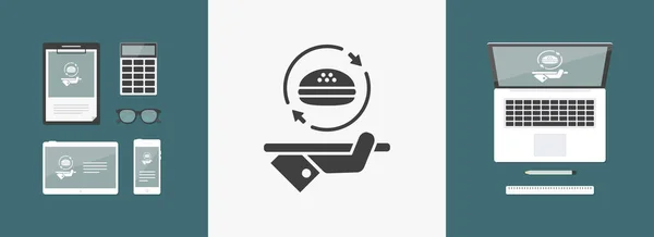 Servicio de comida rápida constante - Vector icono web — Vector de stock
