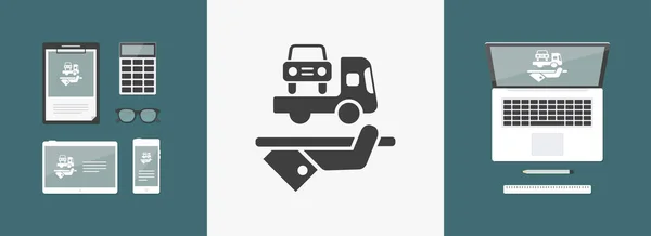 Servicio de asistencia de coche - Vector icono web — Archivo Imágenes Vectoriales