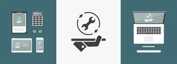 Servicios de asistencia completa - Vector icono web — Vector de stock
