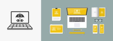 Korumalı pc bağlantı web simgeler