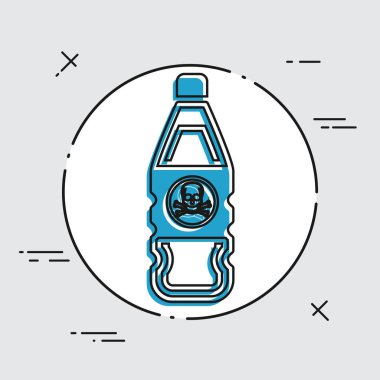 Tek izole tehlikeli şişe simgesi 