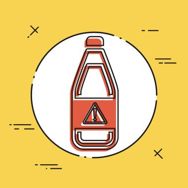 Tek izole tehlikeli şişe simgesi 