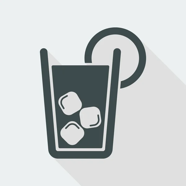 Cocktail en icône de verre — Image vectorielle