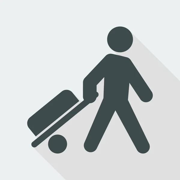 Traveler with suitcase icon — Stock Vector