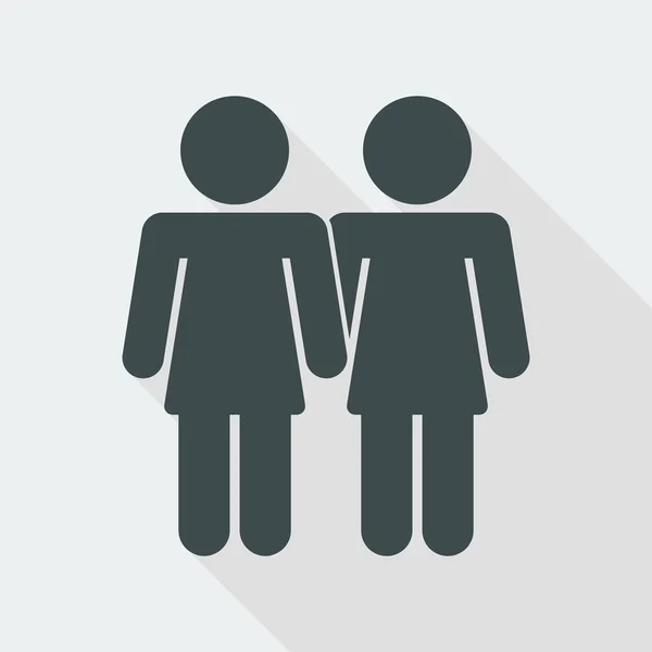 Lesbienne couple icône — Image vectorielle