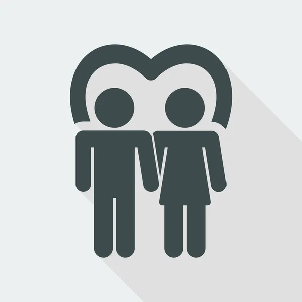 Single lovers icon — Stock Vector