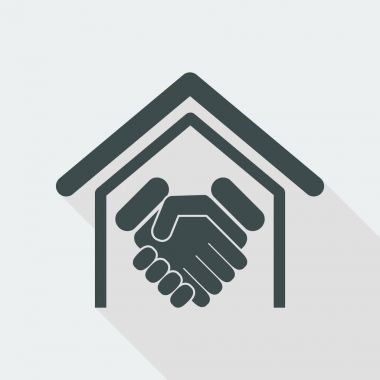 Real estate handshake icon clipart
