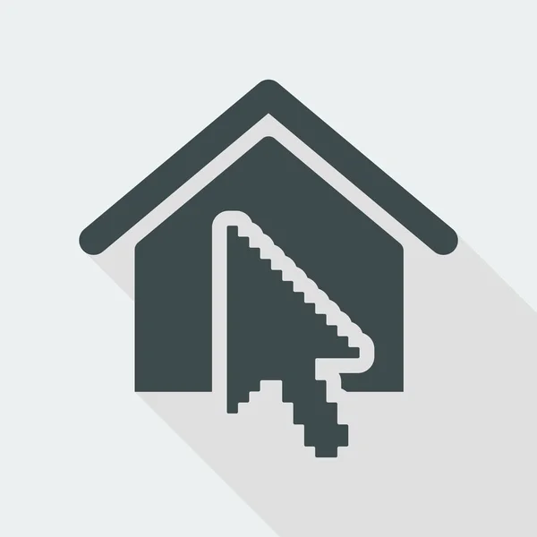 Icono de puntero único hogar — Vector de stock