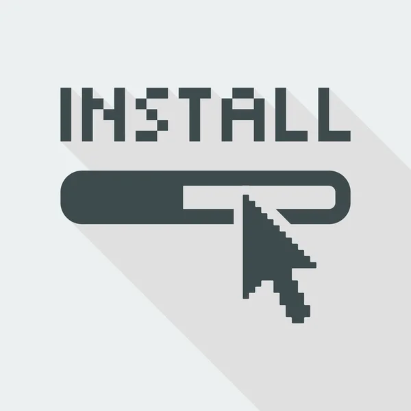 Instalar icono del ordenador — Vector de stock