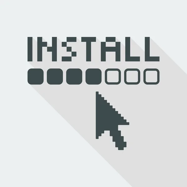 Installare l'icona del computer — Vettoriale Stock