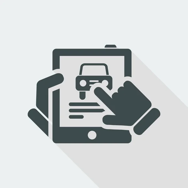 タブレットのアイコンを車のウェブサイト — ストックベクタ
