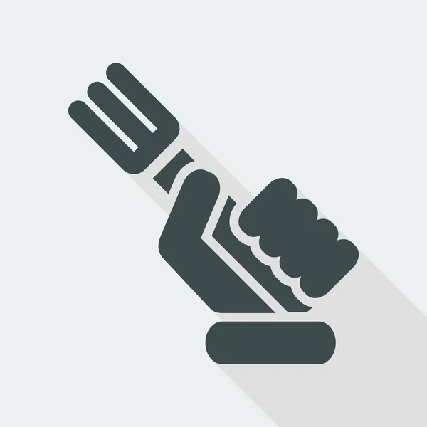 Mano sosteniendo un icono de tenedor — Vector de stock